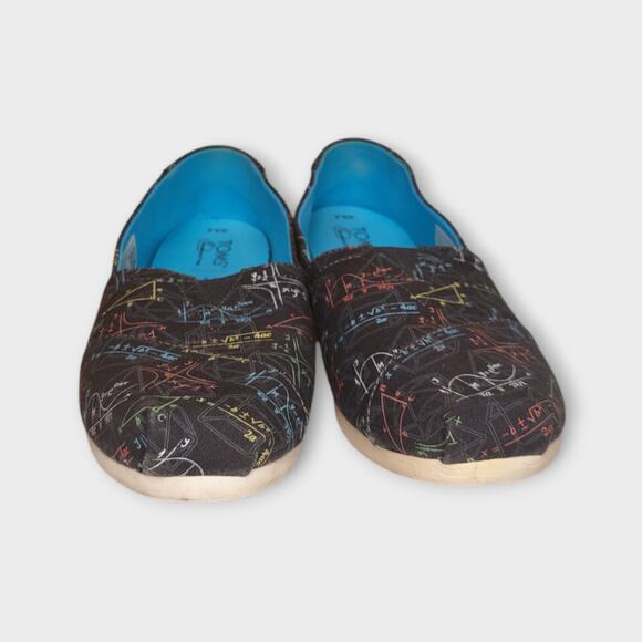 Womens TOMS Alpargata Cloudbound Slip On Shoes Black With Math Print Size 9.5 - Picture 2 of 11